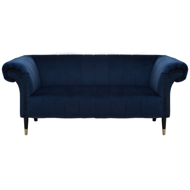 Siena Two Seat Midnight Blue Velvet Sofa