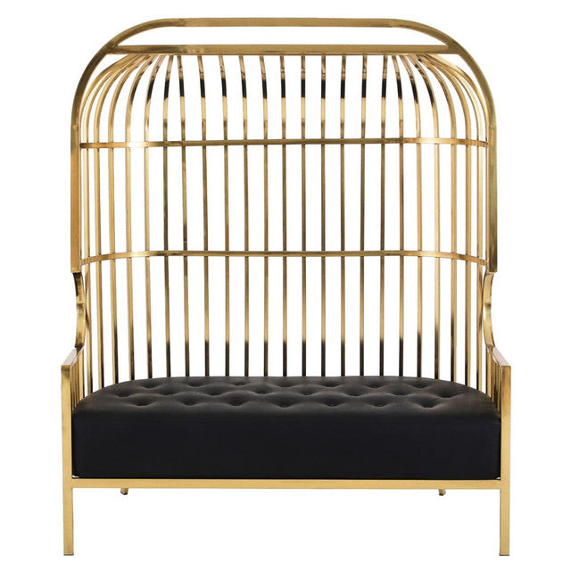 Eliza Gold Dome Cage Two Seat Sofa