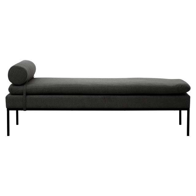 Harley Dark Grey Linen Textured Iron Frame Day Bed