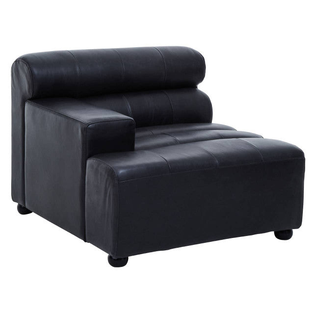King Left Arm Slate Grey Leather Sofa