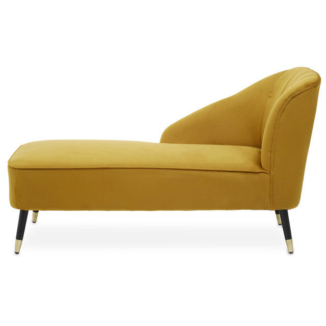 Yvette Mustard Velvet Right Hand Chaise Loungue