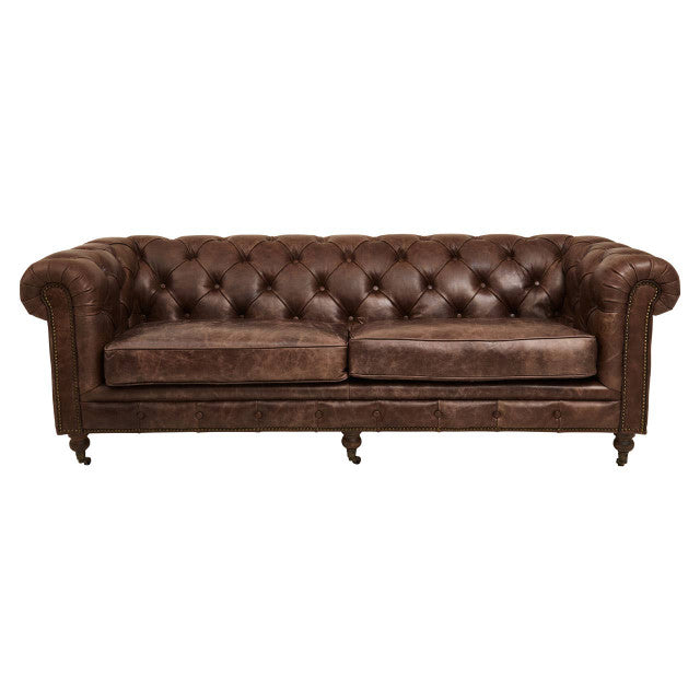 Hoxton Brown Leather Sofa