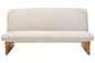 Parova Cream Linen Textured 2 Seater Armless Sofa With Wood Base