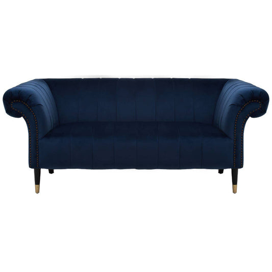 Siena Two Seat Midnight Blue Velvet Sofa