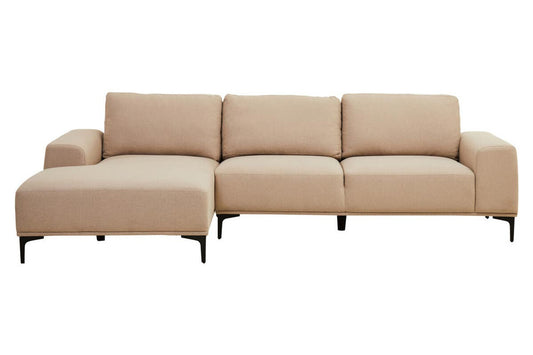 Toulon 3 Seat Natural Fabric Left Chaise Sofa