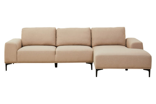 Toulon 3 Seat Natural Fabric Right Chaise Sofa