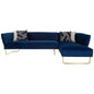 Renee 5 Seat Dark Blue Velvet Corner Sofa