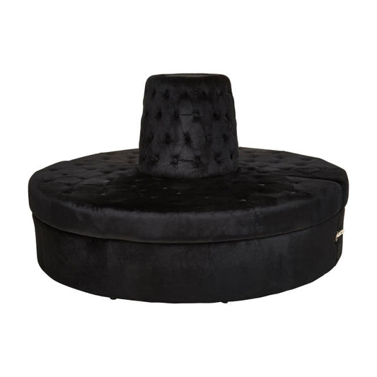 Hartford Black Velvet Modular Round Sofa