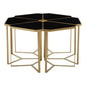 Jodie Six Piece Black Top And Gold Frame Table Set