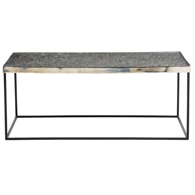 Akola Rectangle Coffee Table in Silver and Glass
