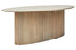 Torello Mango Wood Grey Finish Ridge Detail Oval Dining Table