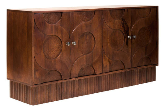 Siva Four Door Mango Wood Hammered Sideboard