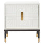 Danta 2 Drawer Side Table in Off White
