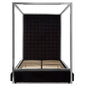 Piermount Black Velvet 4 Poster King Bed