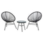 Miami Black Rattan 3 Piece Patio Set