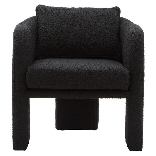 Ozzero Black Boucle Curved Armchair