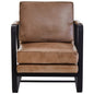 Buffalo Grey Leather Armchair With Black Iron Frame