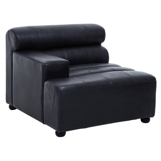 King Left Arm Slate Grey Leather Sofa