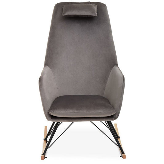 Stockholm Grey Velvet Rocking Chair