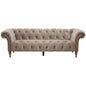 Suri Three Seat Natural Velvet Sofa