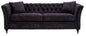 Sabrina Three Seat Grey Velvet Sofa
